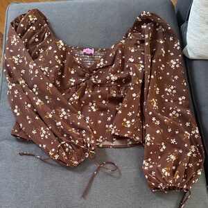 Floral Brown Women's Top